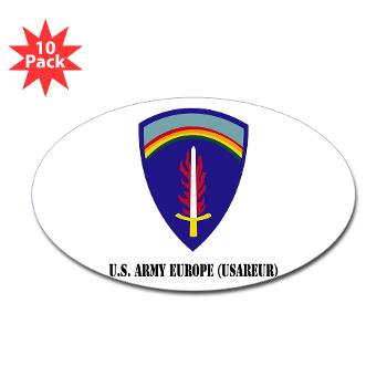 USAREUR - M01 - 01 - U.S. Army Europe (USAREUR) with Text - Sticker (Oval 10 pk) - Click Image to Close
