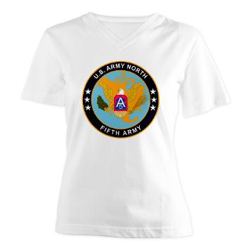 USARNORTH - A01 - 04 - U.S. Army North (USARNORTH) - Women's V-Neck T-Shirt