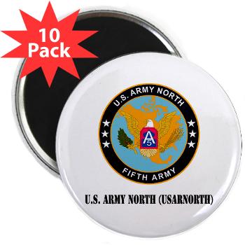 USARNORTH - M01 - 01 - U.S. Army North (USARNORTH) with Text - 2.25" Magnet (10 pack) - Click Image to Close