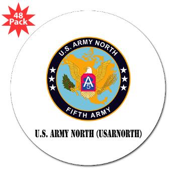 USARNORTH - M01 - 01 - U.S. Army North (USARNORTH) with Text - 3" Lapel Sticker (48 pk)