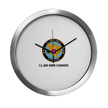 USARNORTH - M01 - 03 - U.S. Army North (USARNORTH) with Text - Modern Wall Clock
