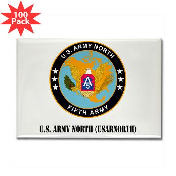 USARNORTH - M01 - 01 - U.S. Army North (USARNORTH) with Text - Rectangle Magnet (100 pack)