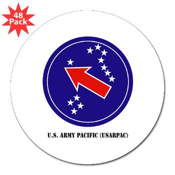 USARPAC - M01 - 01 - SSI - U.S. Army Pacific (USARPAC) with Text - 3" Lapel Sticker (48 pk) - Click Image to Close