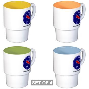 USARPAC - M01 - 03 - SSI - U.S. Army Pacific (USARPAC) with Text - Stackable Mug Set (4 mugs)