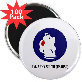 USARSO - M01 - 01 - U.S. Army South (USARSO) with Text - 2.25" Magnet (100 pack)