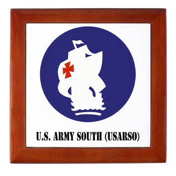 USARSO - M01 - 03 - U.S. Army South (USARSO) with Text - Keepsake Box - Click Image to Close