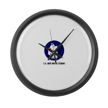 USARSO - M01 - 03 - U.S. Army South (USARSO) with Text - Large Wall Clock