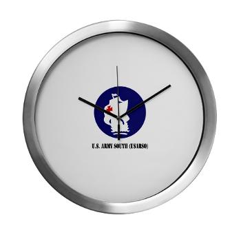 USARSO - M01 - 03 - U.S. Army South (USARSO) with Text - Modern Wall Clock - Click Image to Close