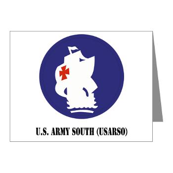 USARSO - M01 - 02 - U.S. Army South (USARSO) with Text - Note Cards (Pk of 20) - Click Image to Close