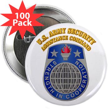 USASAC - M01 - 01 - U.S. Army Security Assistance Command with Text - 2.25" Button (100 pack) - Click Image to Close