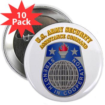 USASAC - M01 - 01 - U.S. Army Security Assistance Command with Text - 2.25" Button (10 pack)