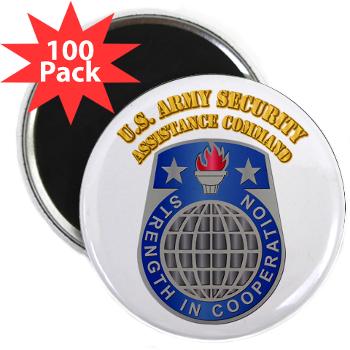 USASAC - M01 - 01 - U.S. Army Security Assistance Command with Text - 2.25" Magnet (100 pack)