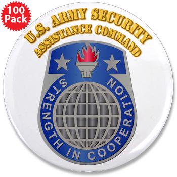 USASAC - M01 - 01 - U.S. Army Security Assistance Command with Text - 3.5" Button (100 pack) - Click Image to Close