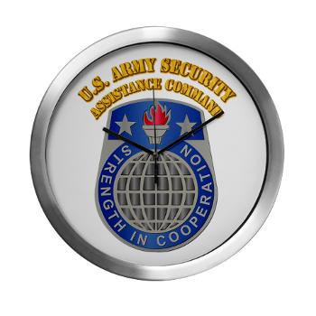 USASAC - M01 - 03 - U.S. Army Security Assistance Command with Text - Modern Wall Clock