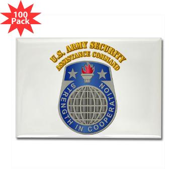 USASAC - M01 - 01 - U.S. Army Security Assistance Command with Text - Rectangle Magnet (100 pack) - Click Image to Close