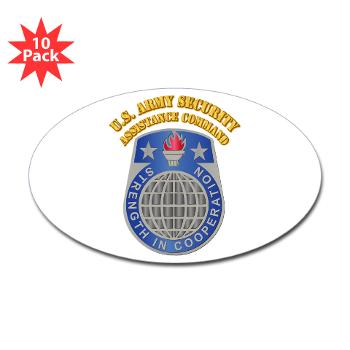 USASAC - M01 - 01 - U.S. Army Security Assistance Command with Text - Sticker (Oval 10 pk) - Click Image to Close