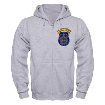USASAC - A01 - 04 - U.S. Army Security Assistance Command with Text - Zip Hoodie