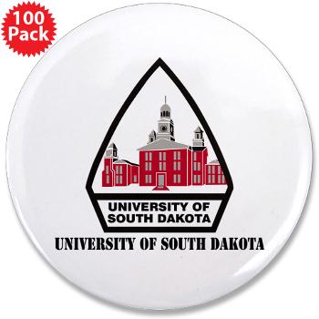 USD - M01 - 01 - SSI - ROTC - University of South Dakota with Text - 3.5" Button (100 pack) - Click Image to Close