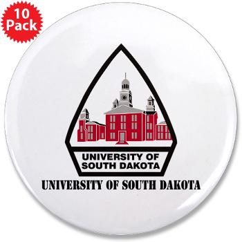 USD - M01 - 01 - SSI - ROTC - University of South Dakota with Text - 3.5" Button (10 pack)