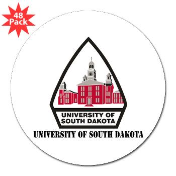 USD - M01 - 01 - SSI - ROTC - University of South Dakota with Text - 3" Lapel Sticker (48 pk) - Click Image to Close