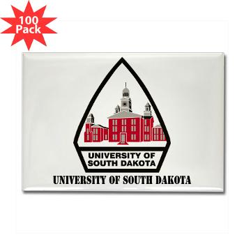 USD - M01 - 01 - SSI - ROTC - University of South Dakota with Text - Rectangle Magnet (100 pack)