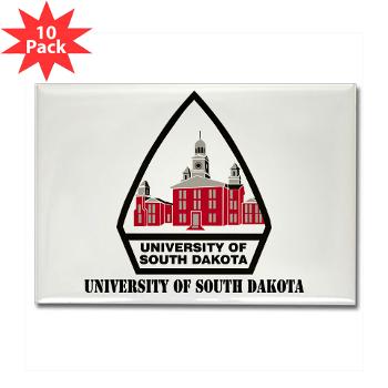 USD - M01 - 01 - SSI - ROTC - University of South Dakota with Text - Rectangle Magnet (10 pack)