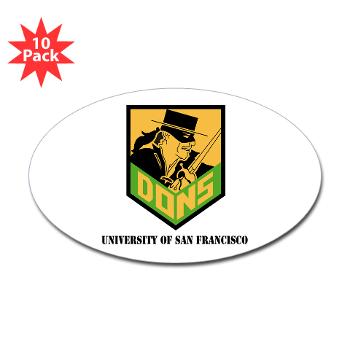 USF - M01 - 01 - SSI - ROTC - University of San Francisco with Text - Sticker (Oval 10 pk)