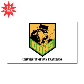 USF - M01 - 01 - SSI - ROTC - University of San Francisco with Text - Sticker (Rectangle 10 pk)