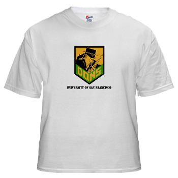USF - A01 - 04 - SSI - ROTC - University of San Francisco with Text - White t-Shirt - Click Image to Close