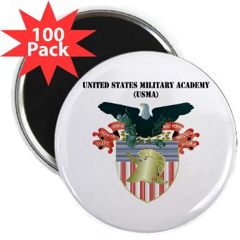 USMA - M01 - 01 - United States Military Academy (USMA) with Text - 2.25" Magnet (100 pack)