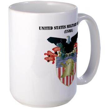 USMA - M01 - 03 - United States Military Academy (USMA) with Text - Large Mug - Click Image to Close