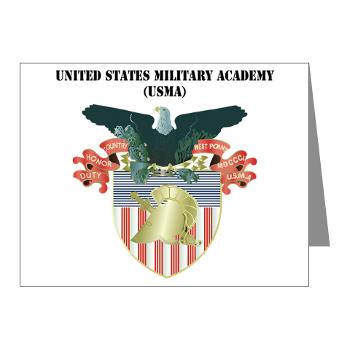 USMA - M01 - 02 - United States Military Academy (USMA) with Text - Note Cards (Pk of 20)