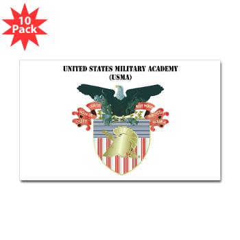 USMA - M01 - 01 - United States Military Academy (USMA) with Text - Sticker (Rectangle 10 pk) - Click Image to Close