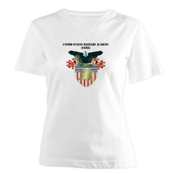 USMA - A01 - 04 - United States Military Academy (USMA) with Text - Women's V-Neck T-Shirt - Click Image to Close
