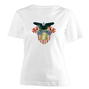 USMA - A01 - 04 - United States Military Academy (USMA) - Women's V-Neck T-Shirt
