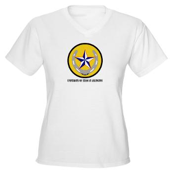 UTA - A01 - 04 - SSI - ROTC - University of Texas at Arlington with Text - Women's V-Neck T-Shirt