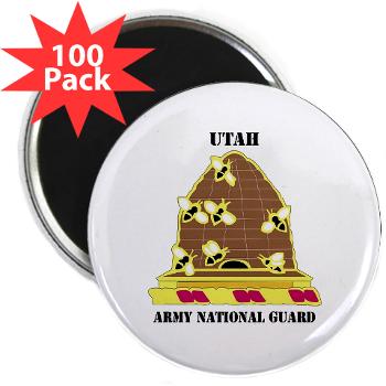 UTARNG - M01 - 01 - DUI - Utah Army National Guard with text - 2.25" Magnet (100 pack) - Click Image to Close
