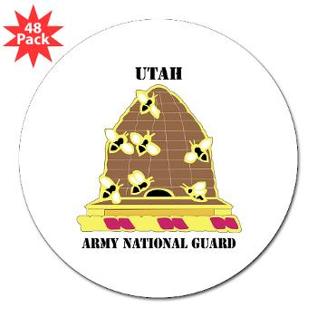 UTARNG - M01 - 01 - DUI - Utah Army National Guard with text - 3" Lapel Sticker (48 pk)