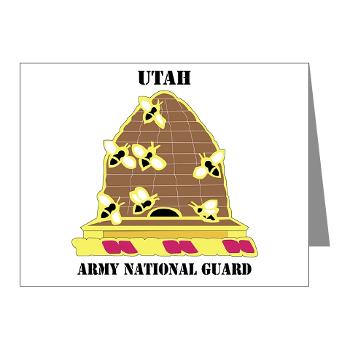 UTARNG - M01 - 02 - DUI - Utah Army National Guard with text - Note Cards (Pk of 20)
