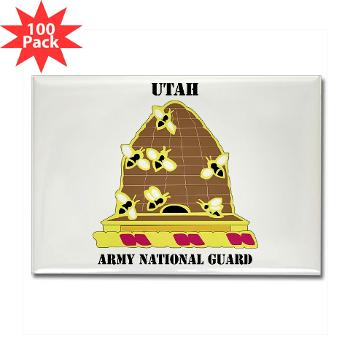 UTARNG - M01 - 01 - DUI - Utah Army National Guard with text - Rectangle Magnet (100 pack) - Click Image to Close