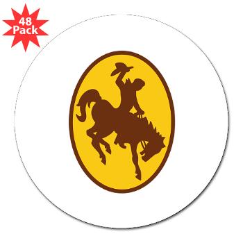 UW - M01 - 01 - SSI - ROTC - University of Wyoming - 3" Lapel Sticker (48 pk)