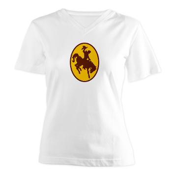 UW - A01 - 04 - SSI - ROTC - University of Wyoming - Women's V-Neck T-Shirt