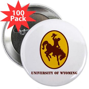 UW - M01 - 01 - SSI - ROTC - University of Wyoming with Text - 2.25" Button (100 pack)