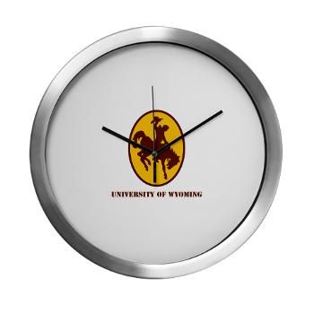 UW - M01 - 03 - SSI - ROTC - University of Wyoming with Text - Modern Wall Clock