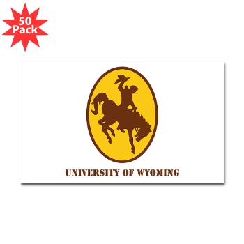 UW - M01 - 01 - SSI - ROTC - University of Wyoming with Text - Sticker (Rectangle 50 pk) - Click Image to Close