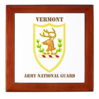 VARNG - M01 - 03 - DUI - Vermont Army National Guard with Text - Keepsake Box