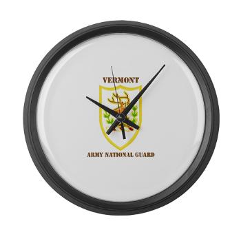 VARNG - M01 - 03 - DUI - Vermont Army National Guard with Text - Large Wall Clock