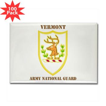 VARNG - M01 - 01 - DUI - Vermont Army National Guard with Text - Rectangle Magnet (100 pack) - Click Image to Close