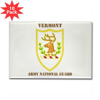 VARNG - M01 - 01 - DUI - Vermont Army National Guard with Text - Rectangle Magnet (10 pack) - Click Image to Close