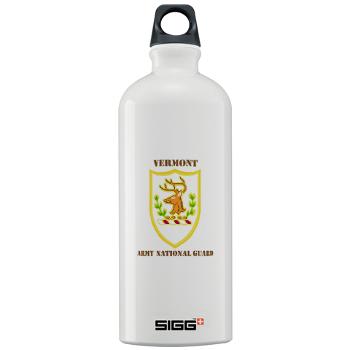 VARNG - M01 - 03 - DUI - Vermont Army National Guard with Text - Sigg Water Bottle 1.0L